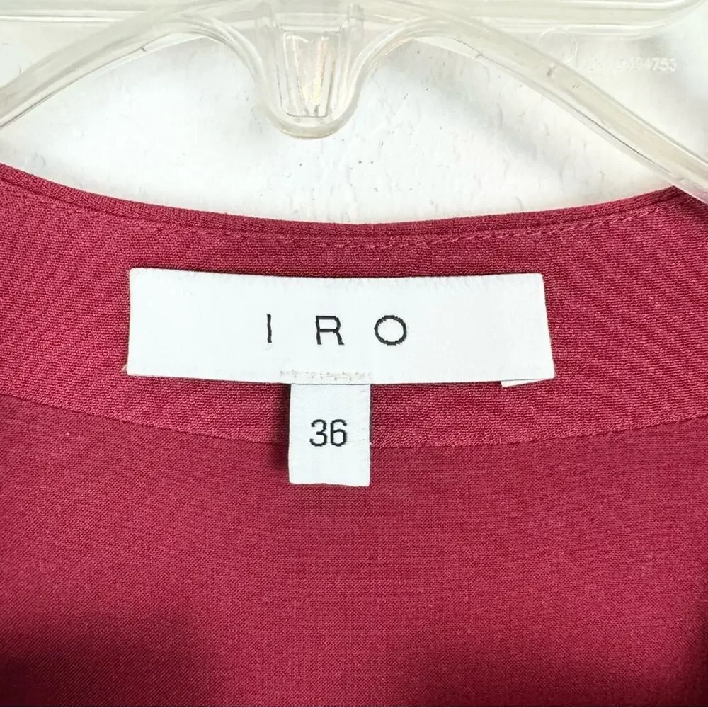 Iro Luana Lace-Up Crepe Corset Peplum Top In Wine‎ Sz 36 [U.S. 4] Minimal Office